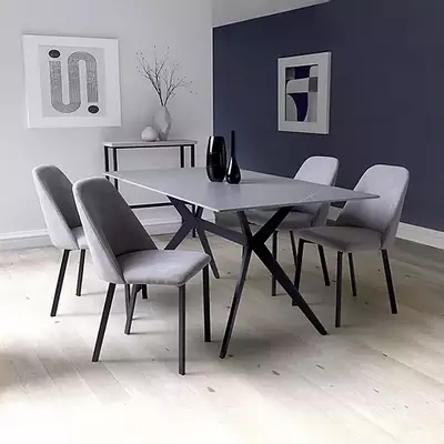 Trojan Grey 1.6m Sintered Stone Dining Table